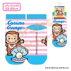 【おさるのジョージ】レディースソックス(三重限定/真珠)
