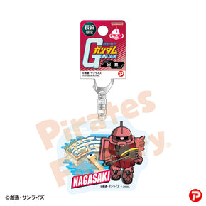 【機動戦士ガンダム】アクリルキーホルダー(金沢限定/兼六園/シャア専用ザク)