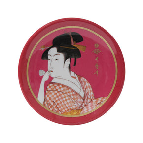 ※在庫限りで製造中止【豆皿屋】豆皿(浮世絵/歌麿婦人相学十躰ポペンを吹く娘)