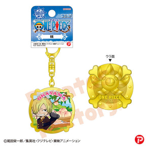 【ご当地 ONE PIECE】メタルキーホルダー(岡山限定 桃/サンジ)