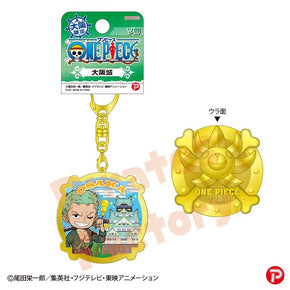 【ご当地 ONE PIECE】メタルキーホルダー(大阪限定 大阪城)　ゾロ