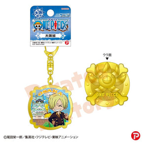【ご当地 ONE PIECE】メタルキーホルダー(大阪限定 大阪城)　サンジ